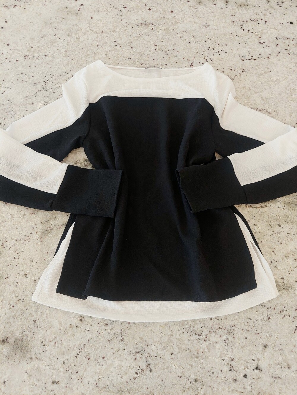 Zara Collection Colorblock Layered Long Sleeve Blouse Size S